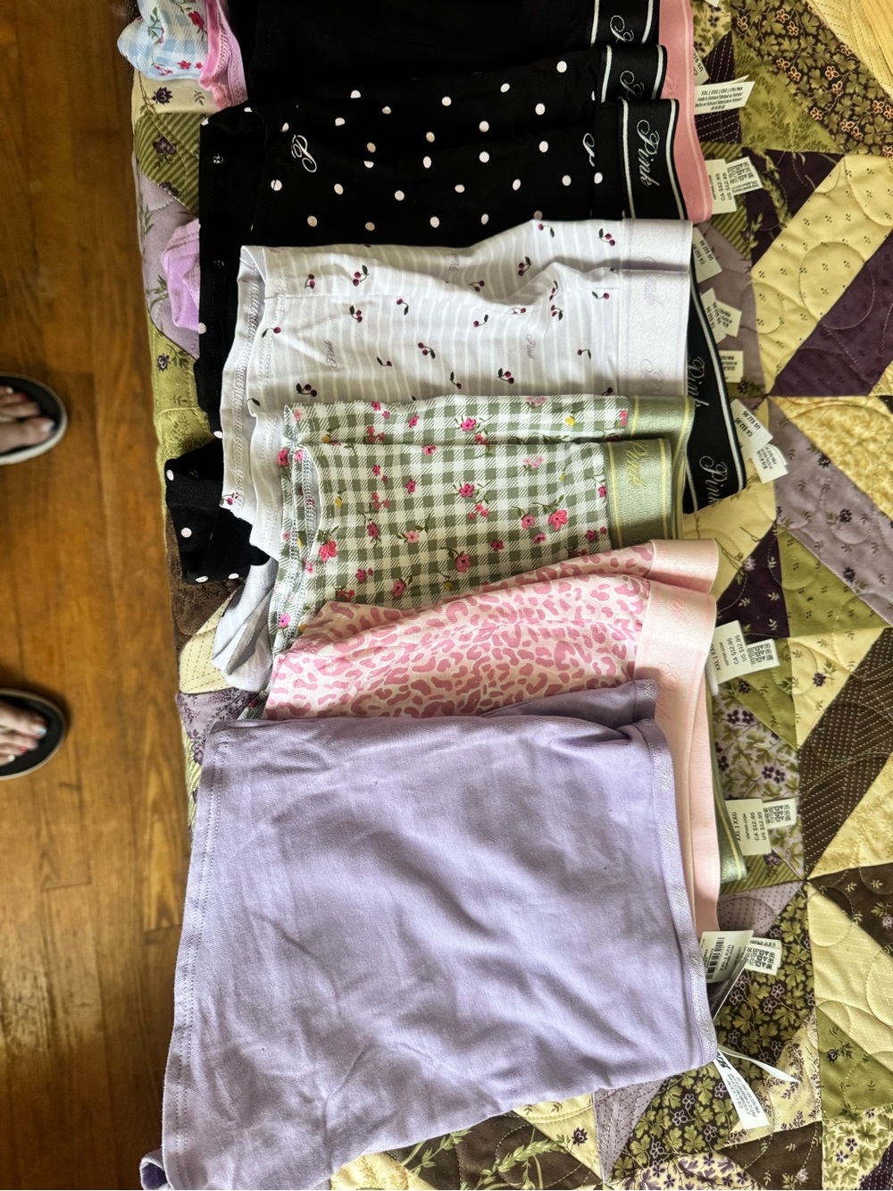 Women Pink and Multi-Print Cotton Bottoms - Picture 3 of 5